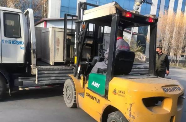 A New Journey : Shandong Vanse Large-Scale Telescopic Arm Laser Leveling Machine Sent To Hebei Province 2 image