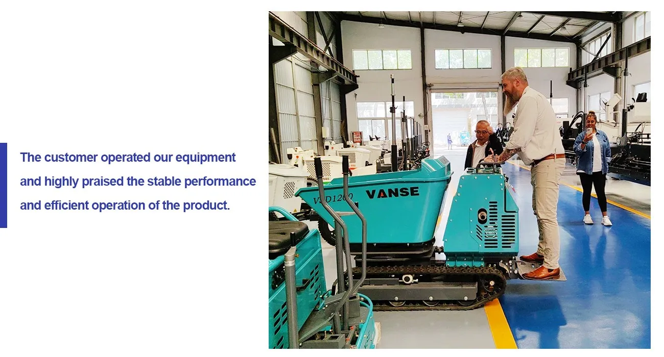 On April 22, 2025, Australian Customers Visit 2 VSD500L crawler mini dumper