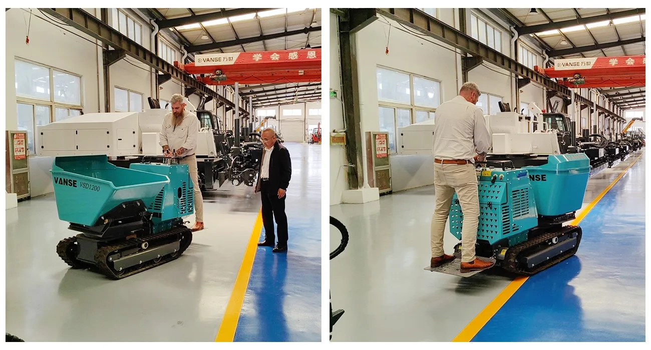 On April 22, 2025, Australian Customers Visit 3 VSD1200 crawler mini dumper