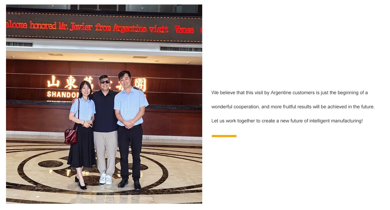 Argentine Customers Visit Shandong Vanse Machinery 4 laser leveling machine