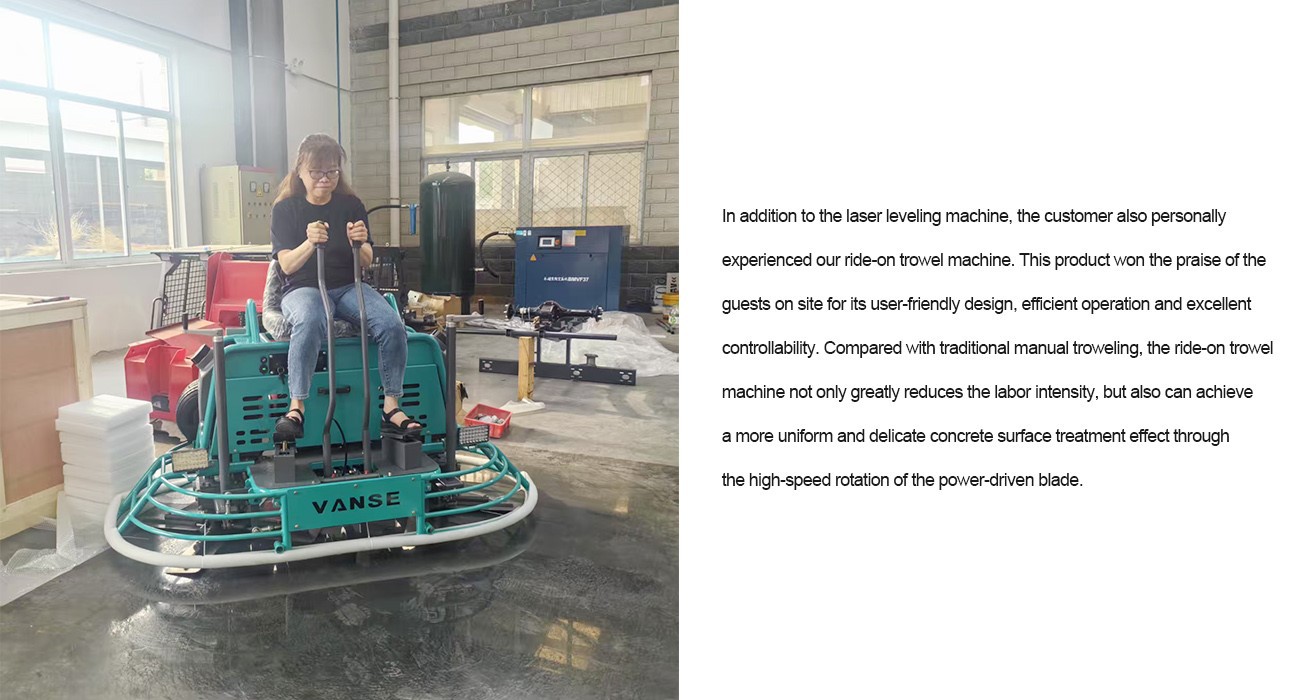Singapore Customers Visit Shandong Vanse Machinery 5 ride-on power trowel
