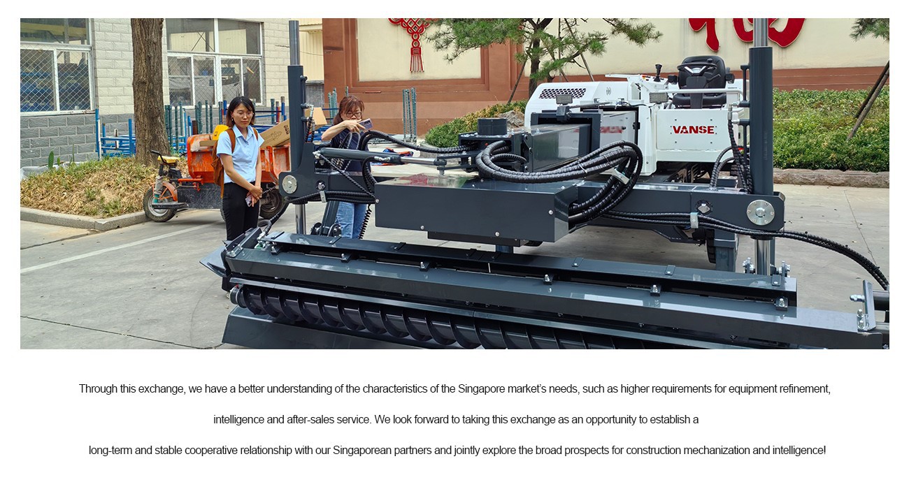Singapore Customers Visit Shandong Vanse Machinery 7 concrete laser leveling machines