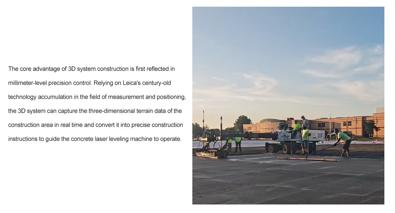Vanse Machinery Integrates Leica 3D System: Concrete Construction in U.S. Projects 4 YZ30-4E Boom Type Concrete Laser Leveling Machine
