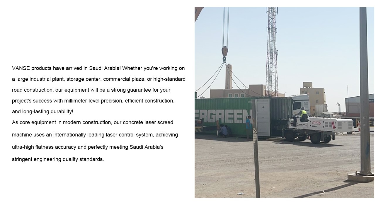 Equipment Arrived At Saudi Arabia Warehouse 2 YZ30-4E Boom Type Concrete Laser Leveling Machine