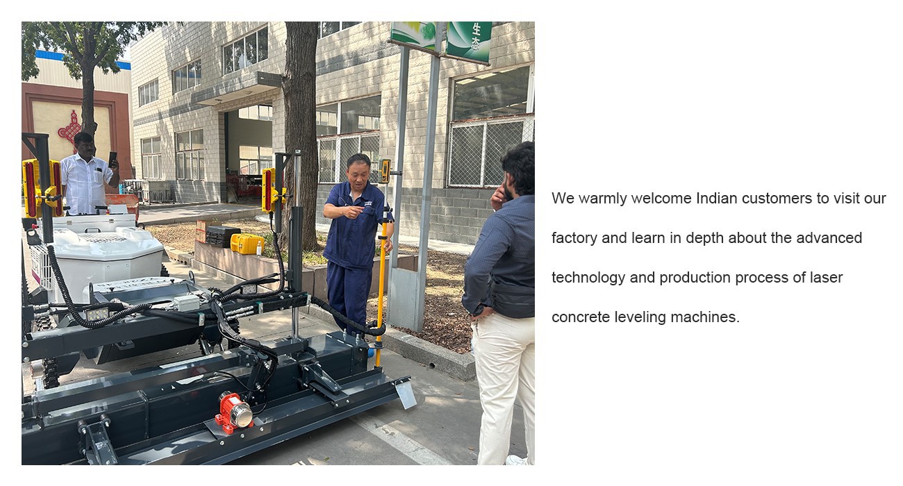 Indian Customers Visited Shandong Vanse Machinery 2 YZ28-4S concrete laser leveling machines