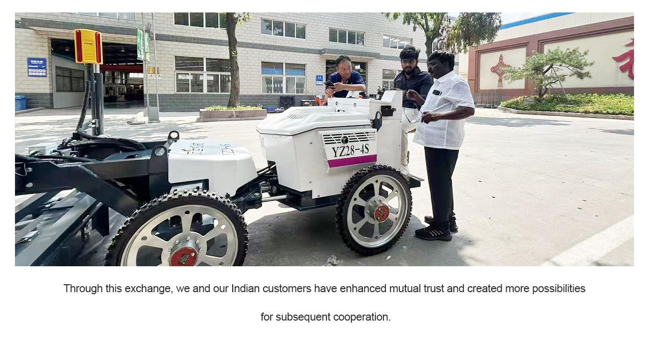 Indian Customers Visited Shandong Vanse Machinery 4 concrete laser leveling machines