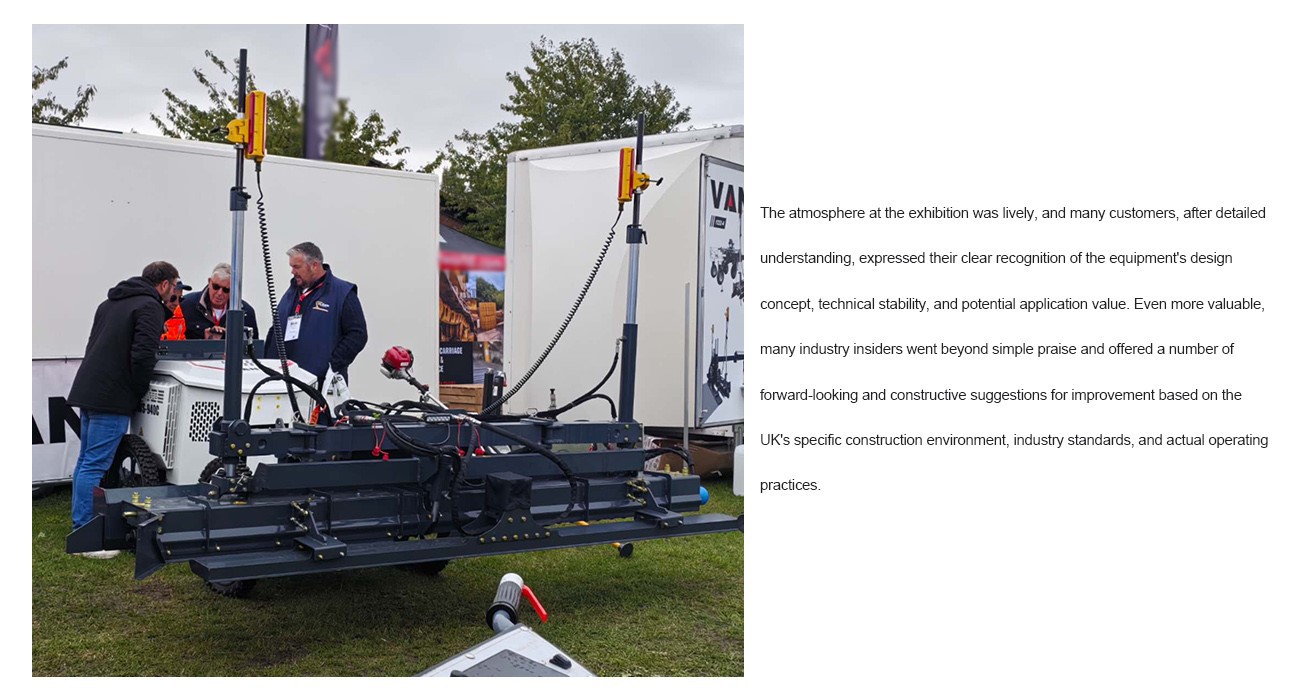 Great News From The UK Exhibition: Customer Test Drives Received Rave Reviews 2 YZS2-4 remote-controlled concrete laser leveling machine