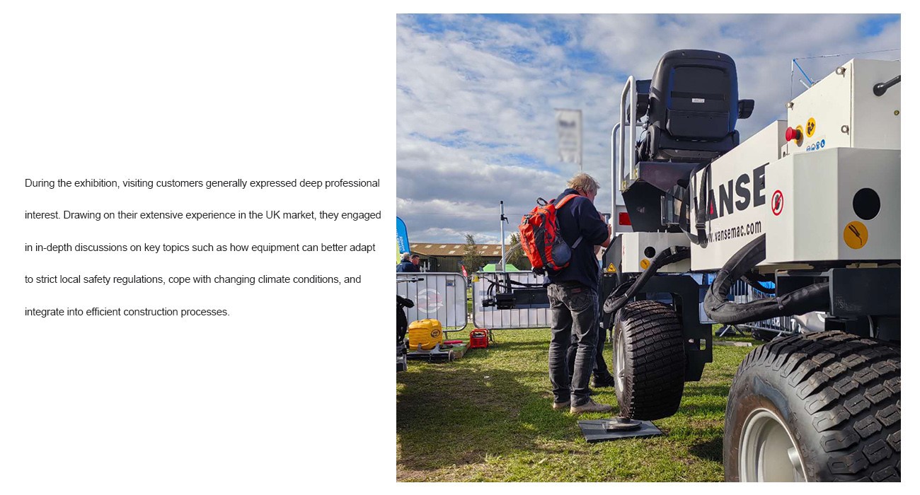 Great News From The UK Exhibition: Customer Test Drives Received Rave Reviews 3 WS940C ride-on concrete laser leveling machine (supporting 3D system construction)