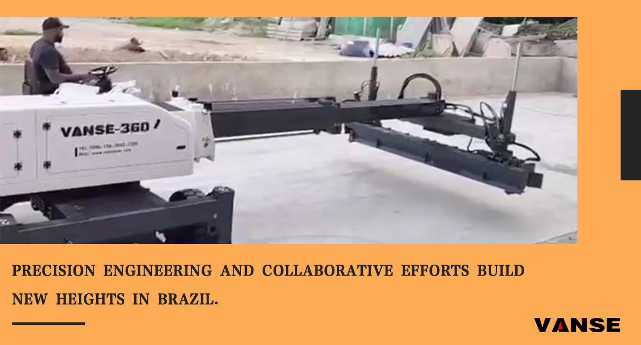 Vanse Machinery's YZ30-4E Telescopic Boom Concrete Laser Leveling Machine Successfully Delivered To Brazil's Largest Flooring Supplier 1 Vanse Machinery's YZ30-4E telescopic boom concrete laser leveling machine successfully delivered to Brazil's largest flooring supplier