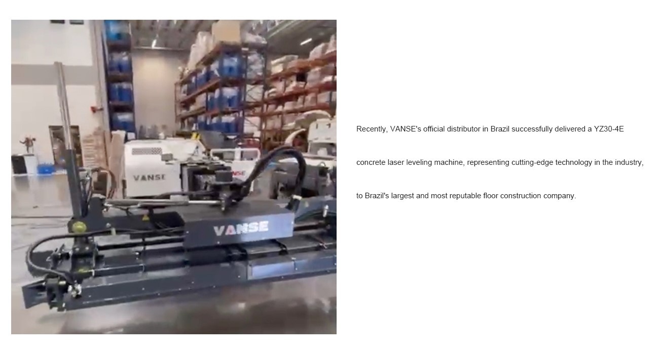 Vanse Machinery's YZ30-4E Telescopic Boom Concrete Laser Leveling Machine Successfully Delivered To Brazil's Largest Flooring Supplier 2 Concrete Laser Screed
