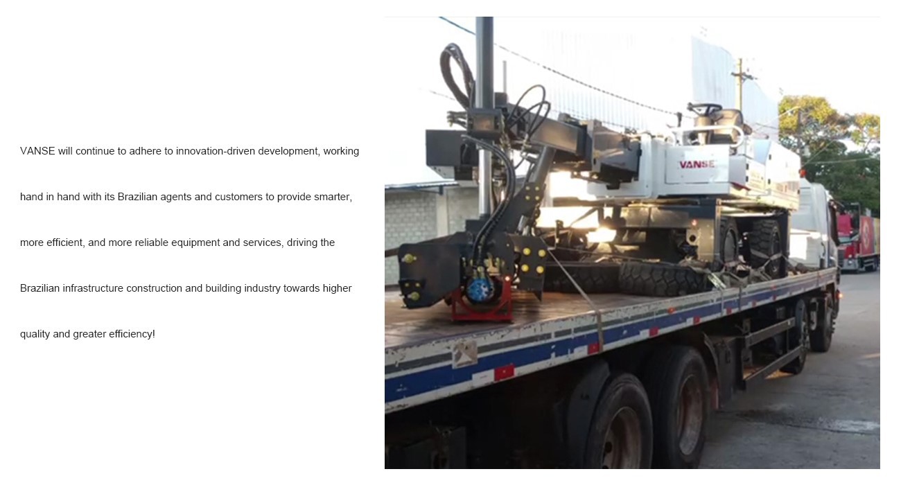 Vanse Machinery's YZ30-4E Telescopic Boom Concrete Laser Leveling Machine Successfully Delivered To Brazil's Largest Flooring Supplier 3 Laser Screed Machine