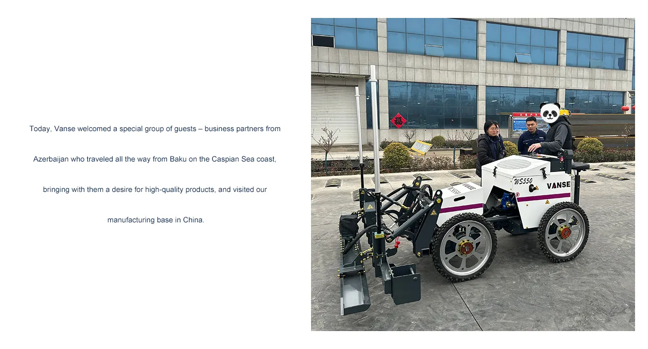 Azerbaijani Customers Visit Vanse Machinery 2 WS550 Ride-On Concrete Laser Leveling Machine