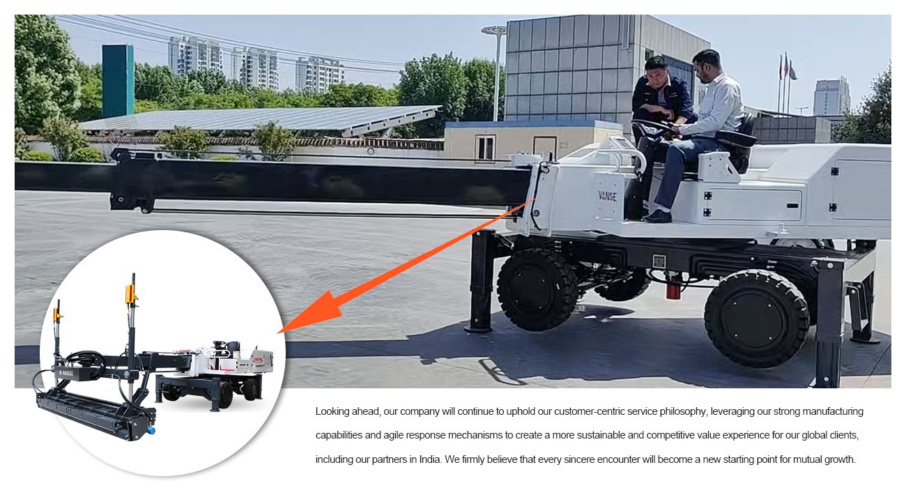 Indian Customers Visit Vanse Machinery 3 YZ30-4E boom type concrete laser leveling machine