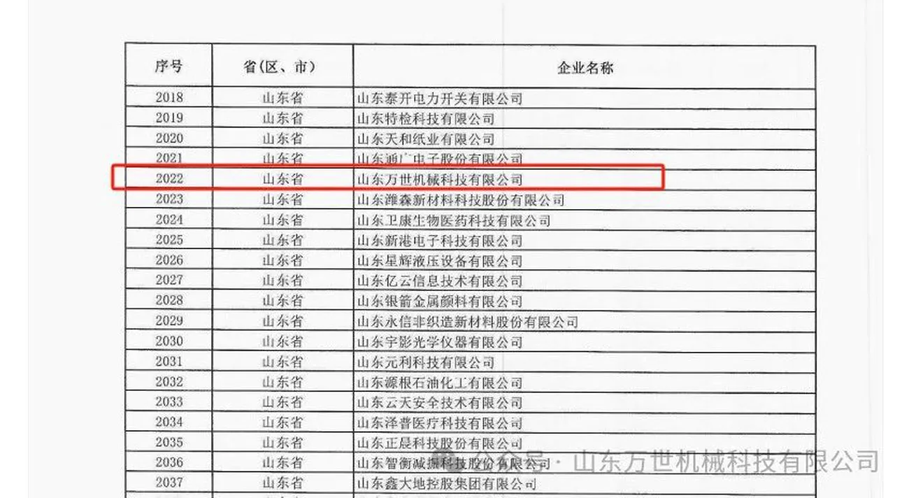 Another Honor | Shandong VANSE Machinery Technology Won The Title Of National-level Specialized And Innovative 'Little Giant' Enterprise 3 news-1300-712