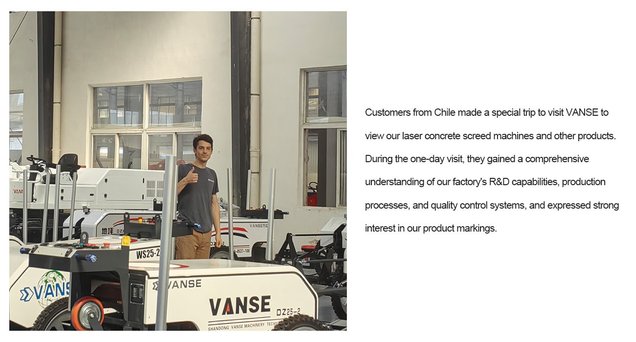 Chilean Customers Visit 2 automatic laser concrete leveling machine