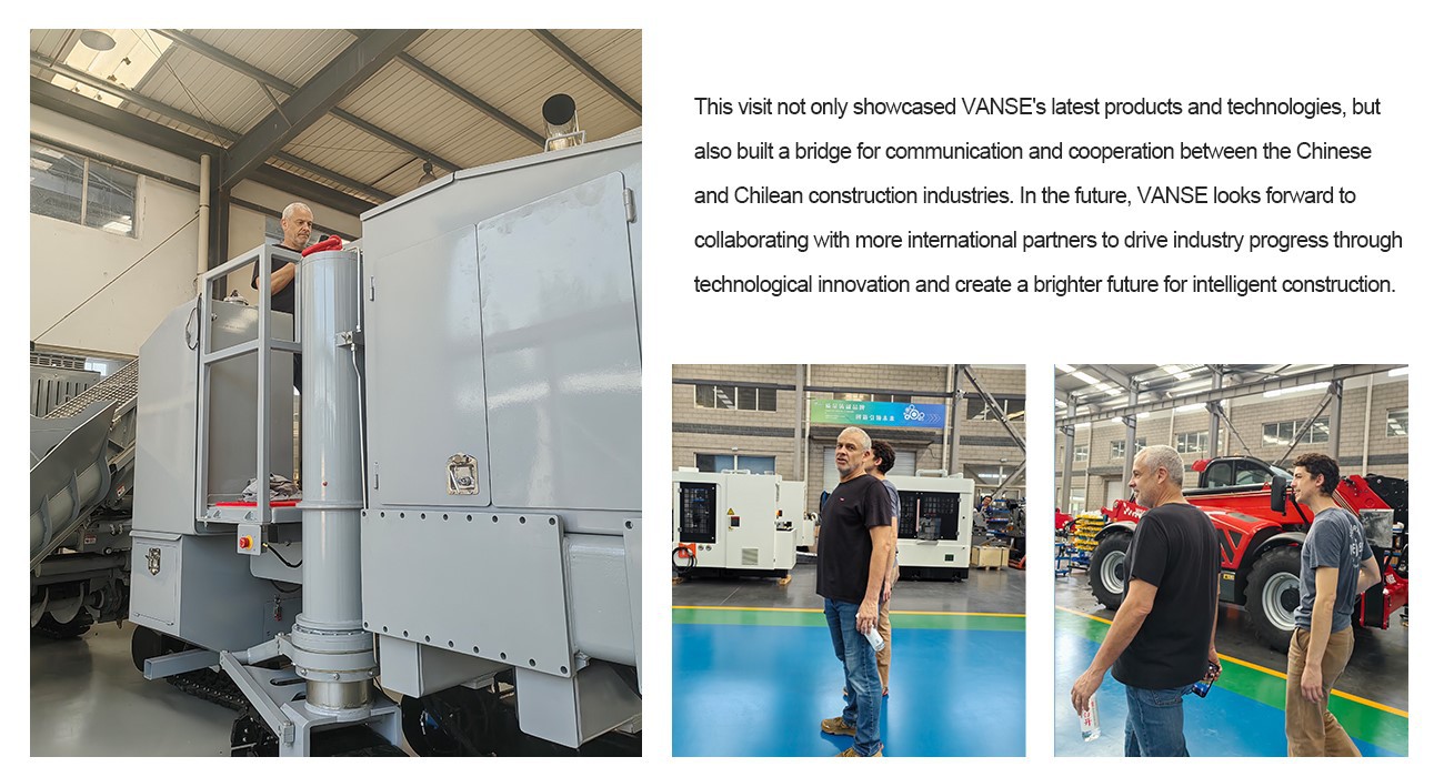 Chilean Customers Visit 6 concrete leveling road construction laser leveling machine