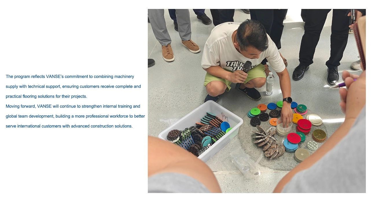 VANSE Sales Managers Conduct Factory Workshop Training On Resin Grinding Pads 4 2026062616214804ad8