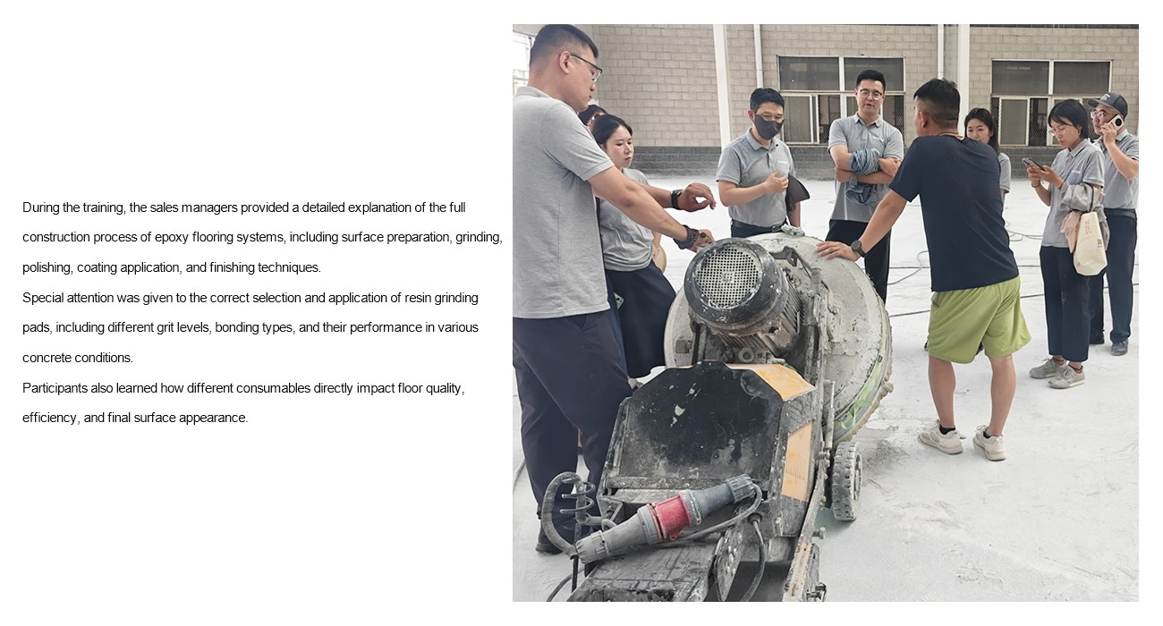 VANSE Sales Team Conducts On-Site Training On Resin Grinding Pads And Epoxy Floor Construction Techniques 2 p2026061517234391380