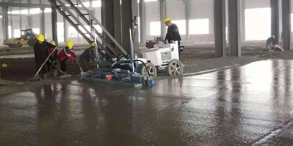 What equipment can the concrete laser leveling be used with? 3 4