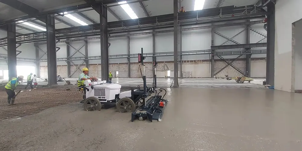 What equipment can the concrete laser leveling be used with? 2 2