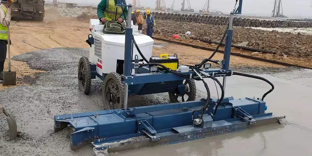 What equipment can the concrete laser leveling be used with? 1 3