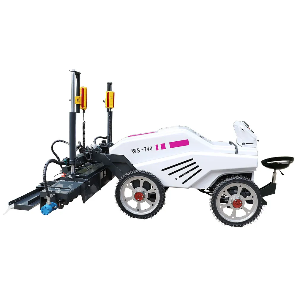 Which one has higher working efficiency and which one lower between concrete laser leveling machine and paver? 1 WS-740 1