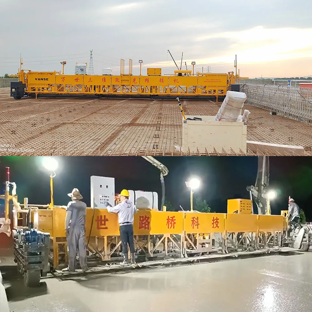Which one has higher working efficiency and which one lower between concrete laser leveling machine and paver? 3 4
