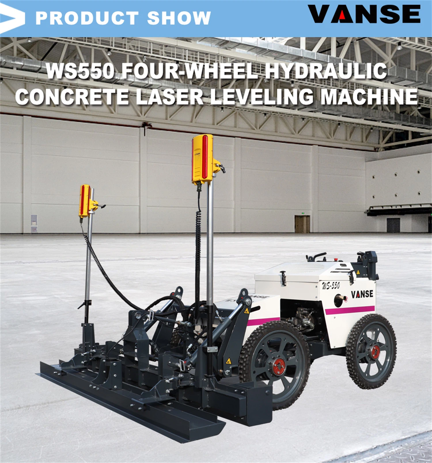 Large area concrete floor laser leveling machine one-time forming construction method 1 01