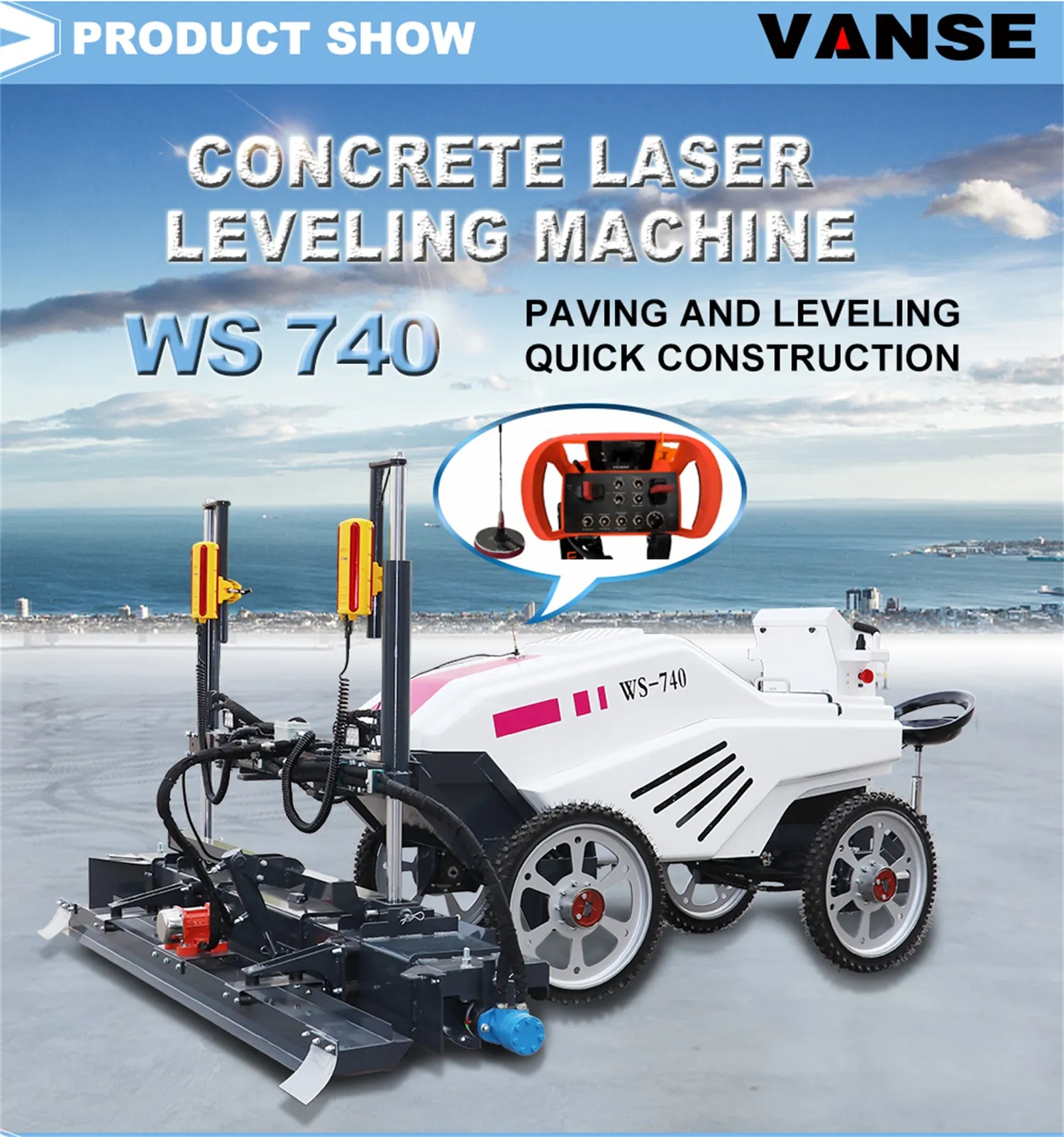 What are the specific advantages of concrete laser leveling machine in construction efficiency? 1 WS-740 1