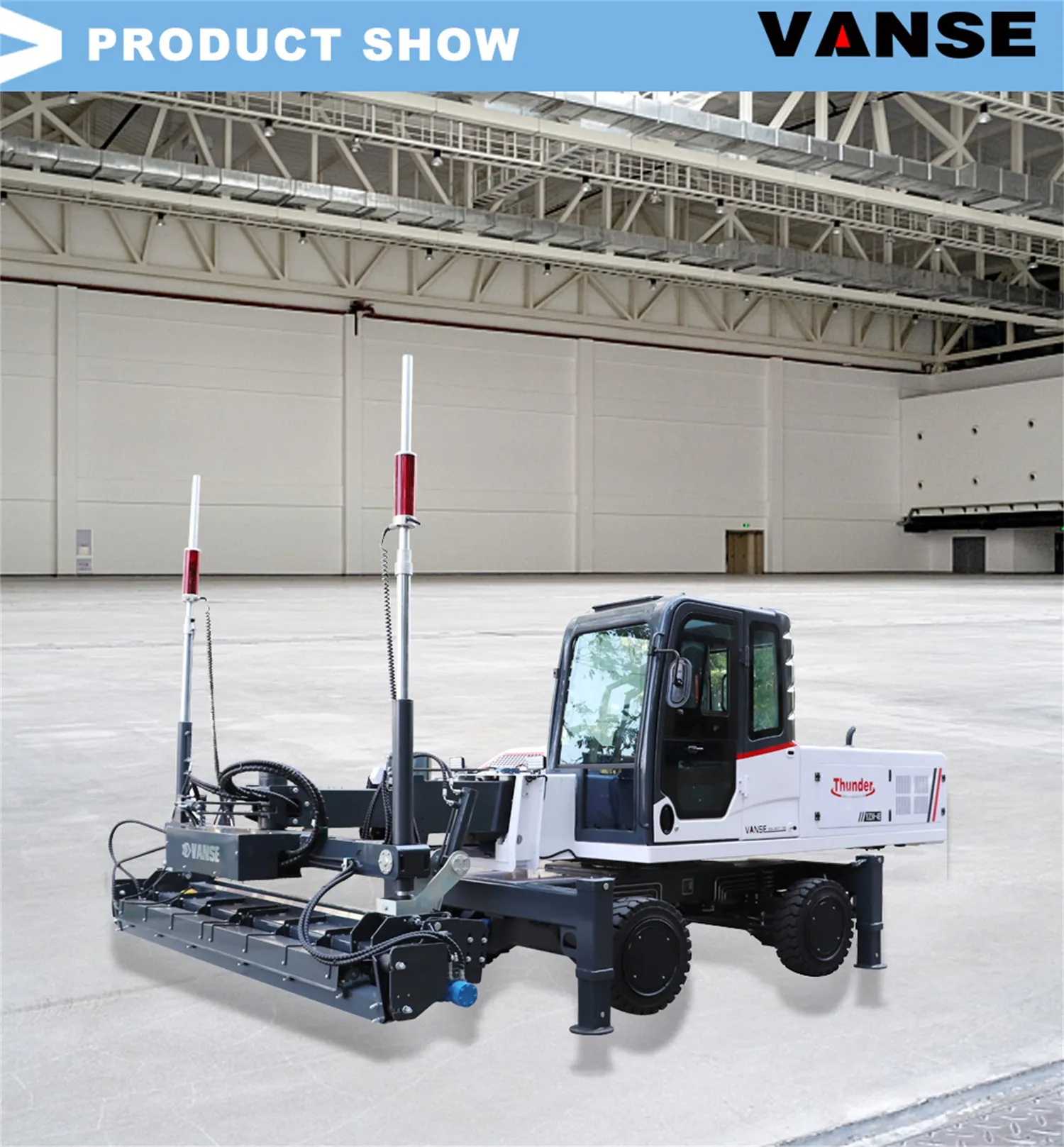 How does the laser leveling machine improve construction quality and efficiency in industrial plants and warehouses? 1 YZ30-4F 1