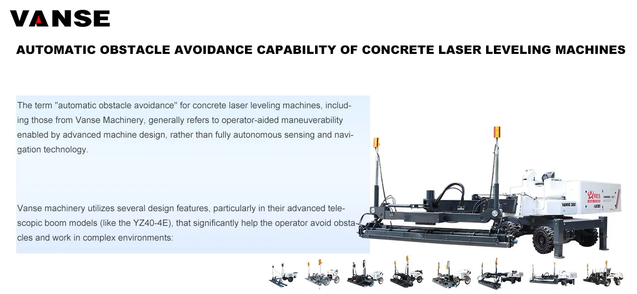 Automatic obstacle avoidance capability of concrete laser leveling machines