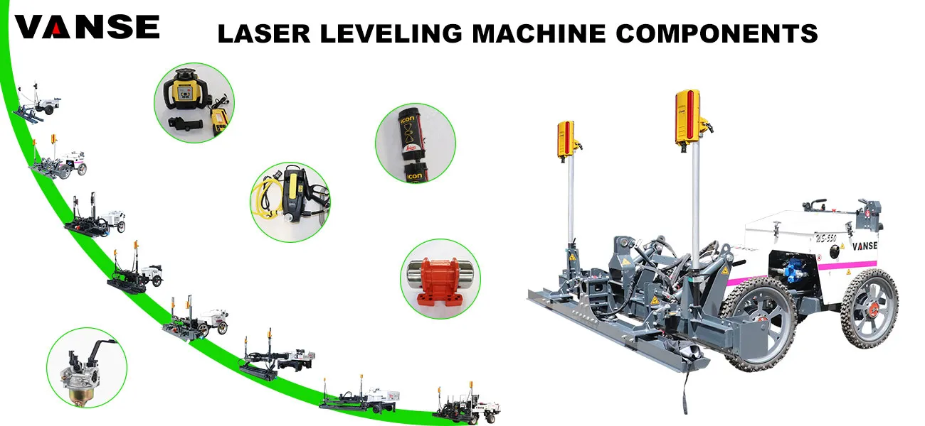 Laser leveling machine components 1 laser concrete screed for sale