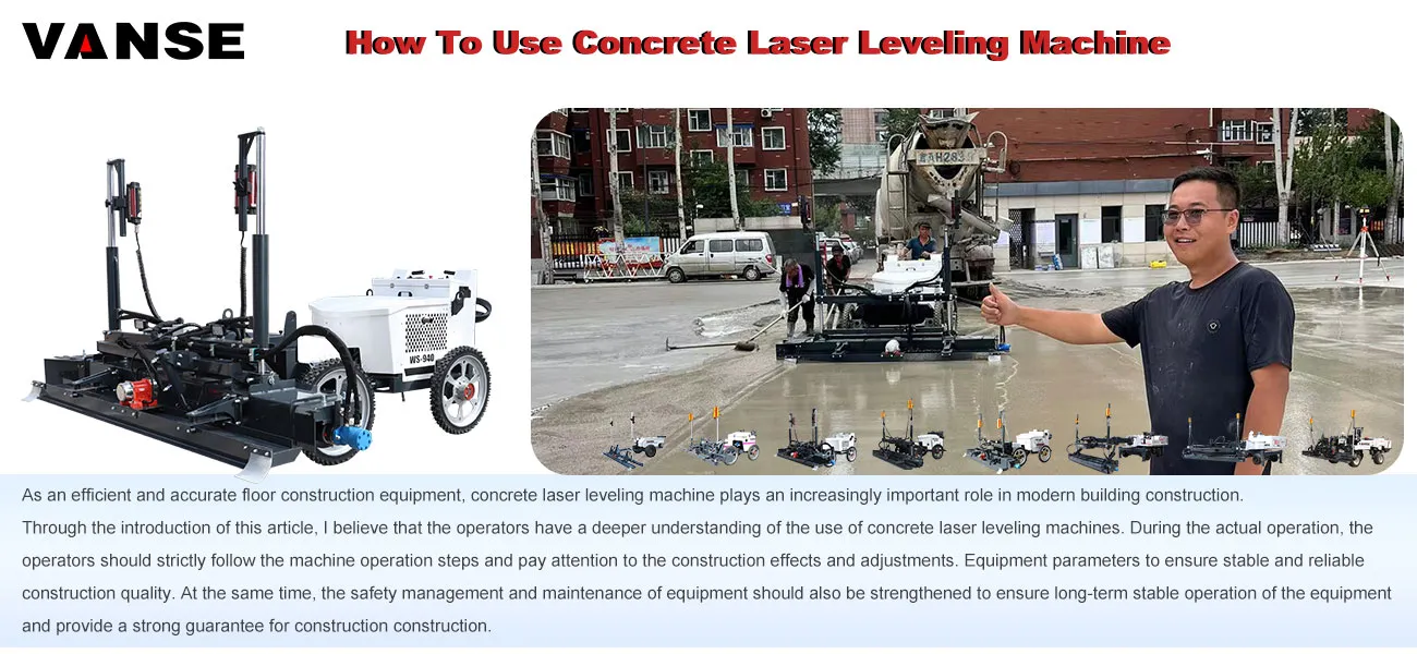 How to use concrete laser leveling machine 1 automatic 4 wheels laser concrete leveling machine