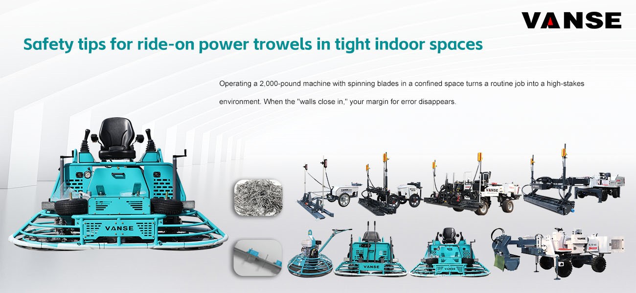 Safety tips for ride-on power trowels in tight indoor spaces 1 VS1046H