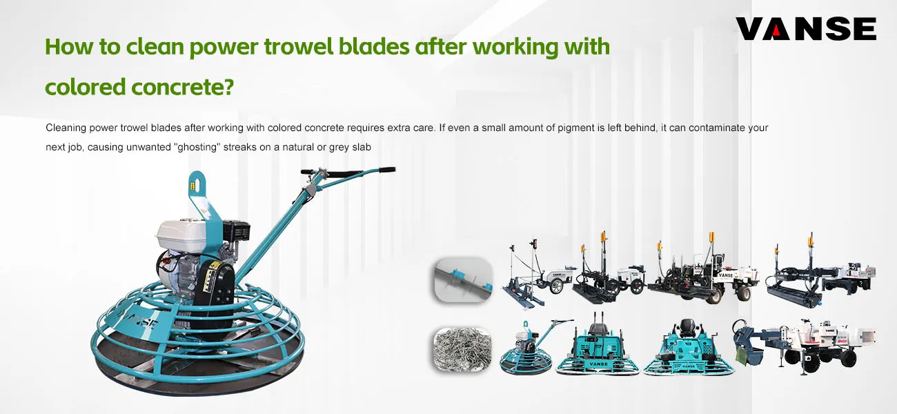 How to clean power trowel blades after working with colored concrete? 1 How to clean power trowel blades after working with colored concrete