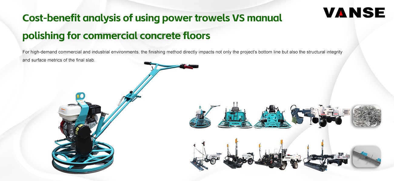 Cost-benefit analysis of using power trowels VS manual polishing for commercial concrete floors 1 Cost-benefit analysis of using power trowels VS manual polishing for commercial concrete floors