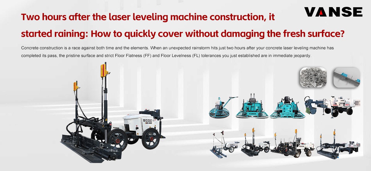 Two hours after the laser leveling machine construction, it started raining: How to quickly cover without damaging the fresh surface? 1 Two hours after the laser leveling machine construction, it started raining: How to quickly cover without damaging the fresh surface?