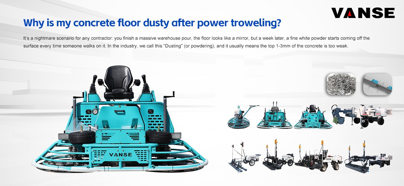Why is my concrete floor dusty after power troweling? 1 Why is my concrete floor dusty after power troweling?