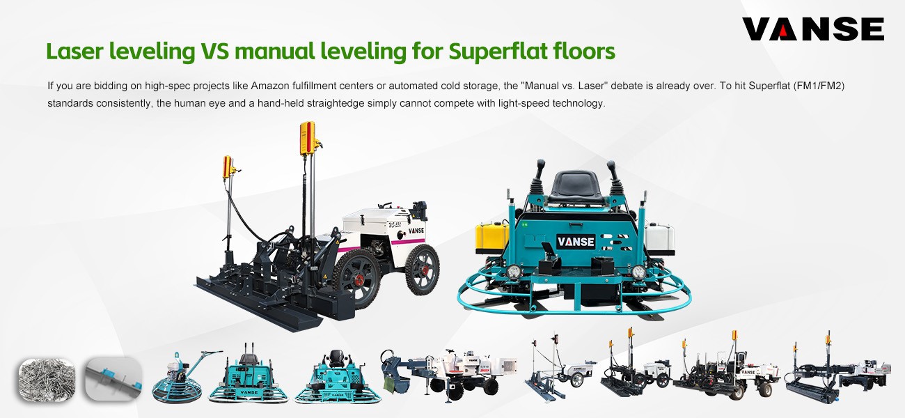 Laser leveling VS manual leveling for Superflat floors 1 Laser leveling VS manual leveling for Superflat floors