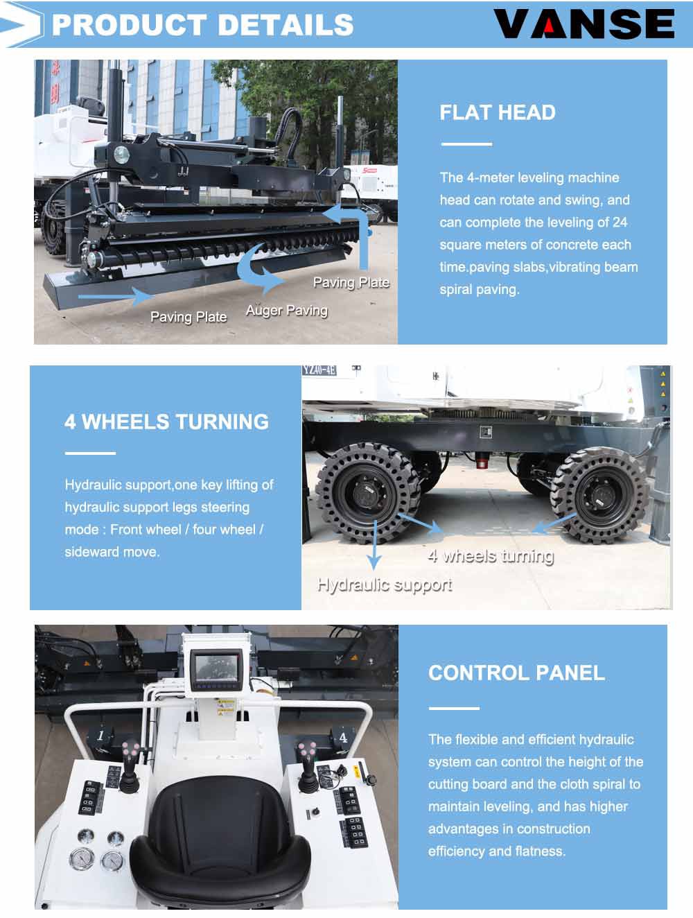 Flooring construction mainstay - telescopic arm type concrete laser leveling machine 3 info-1000-1324